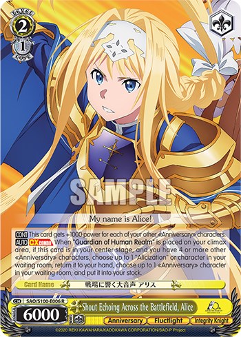 Shout Echoing Across the Battlefield, Alice [Sword Art Online Animation 10th Anniversary] | Cracking-Singles