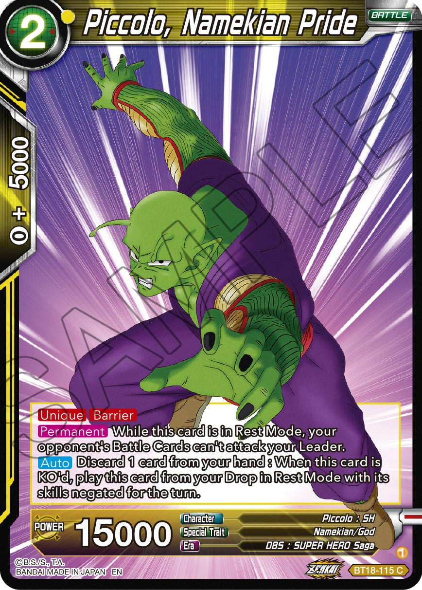 Piccolo, Namekian Pride (BT18-115) [Dawn of the Z-Legends] | Cracking-Singles