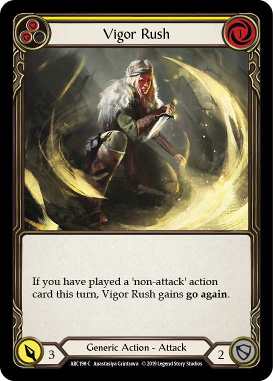 Vigor Rush (Yellow) [ARC198-C] (Arcane Rising)  1st Edition Normal | Cracking-Singles