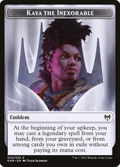Human Warrior // Kaya, the Inexorable Emblem Double-Sided Token [Kaldheim Tokens] | Cracking-Singles