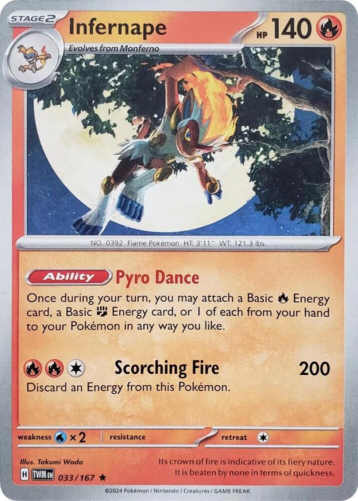 Infernape (033/167) (Theme Deck Exclusive) [Scarlet & Violet: Twilight Masquerade] | Cracking-Singles