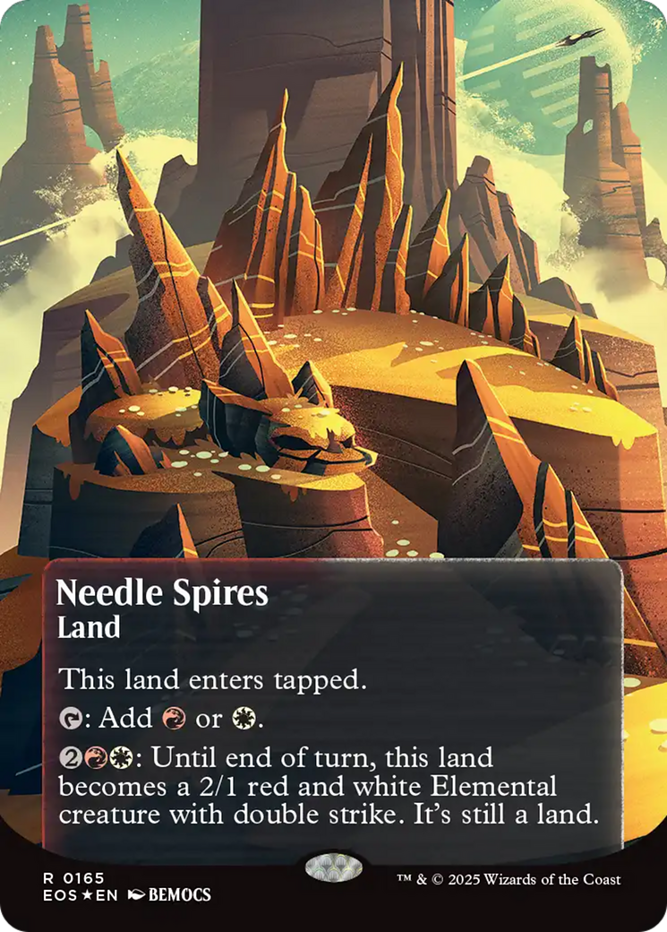 Needle Spires (0165) (Borderless) (Galaxy Foil) [Edge of Eternities: Stellar Sights] | Cracking-Singles
