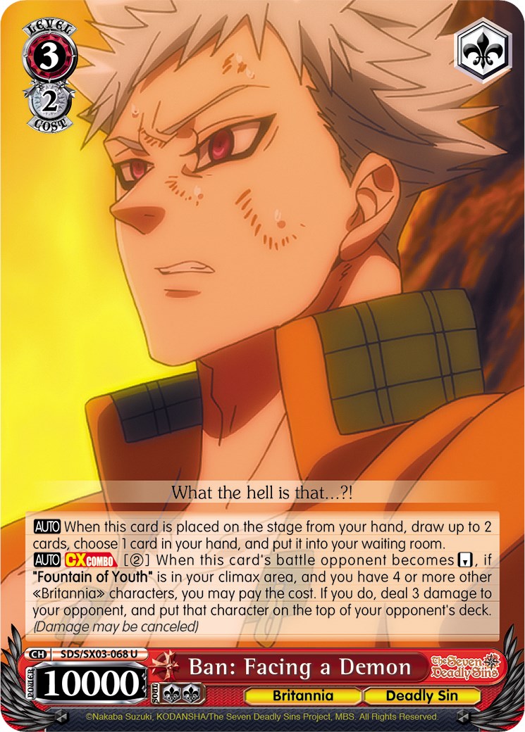 Ban: Facing a Demon (SDS/SX03-068 U) [The Seven Deadly Sins] | Cracking-Singles
