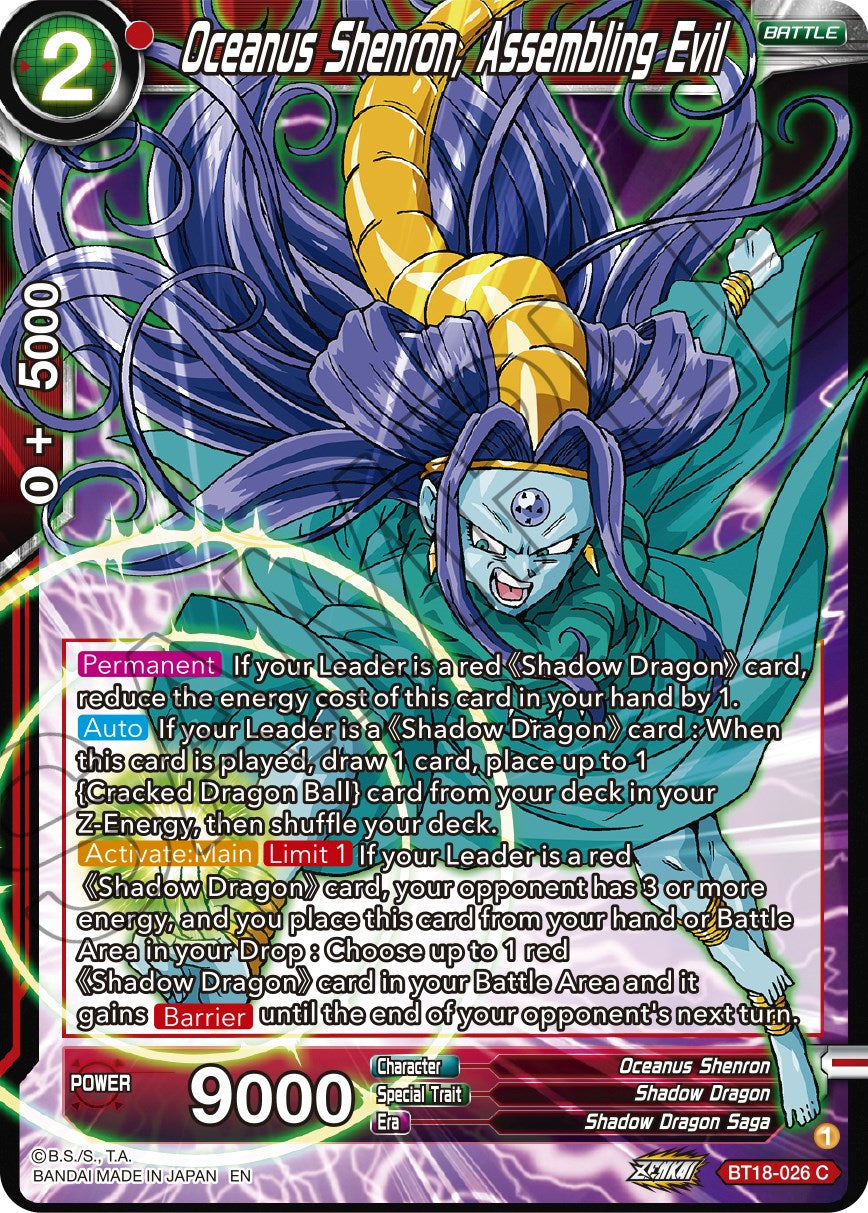 Oceanus Shenron, Assembling Evil (BT18-026) [Dawn of the Z-Legends] | Cracking-Singles