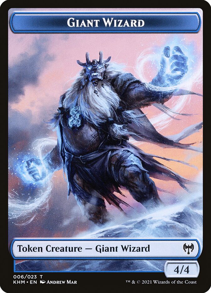 Human Warrior // Giant Wizard Double-Sided Token [Kaldheim Tokens] | Cracking-Singles