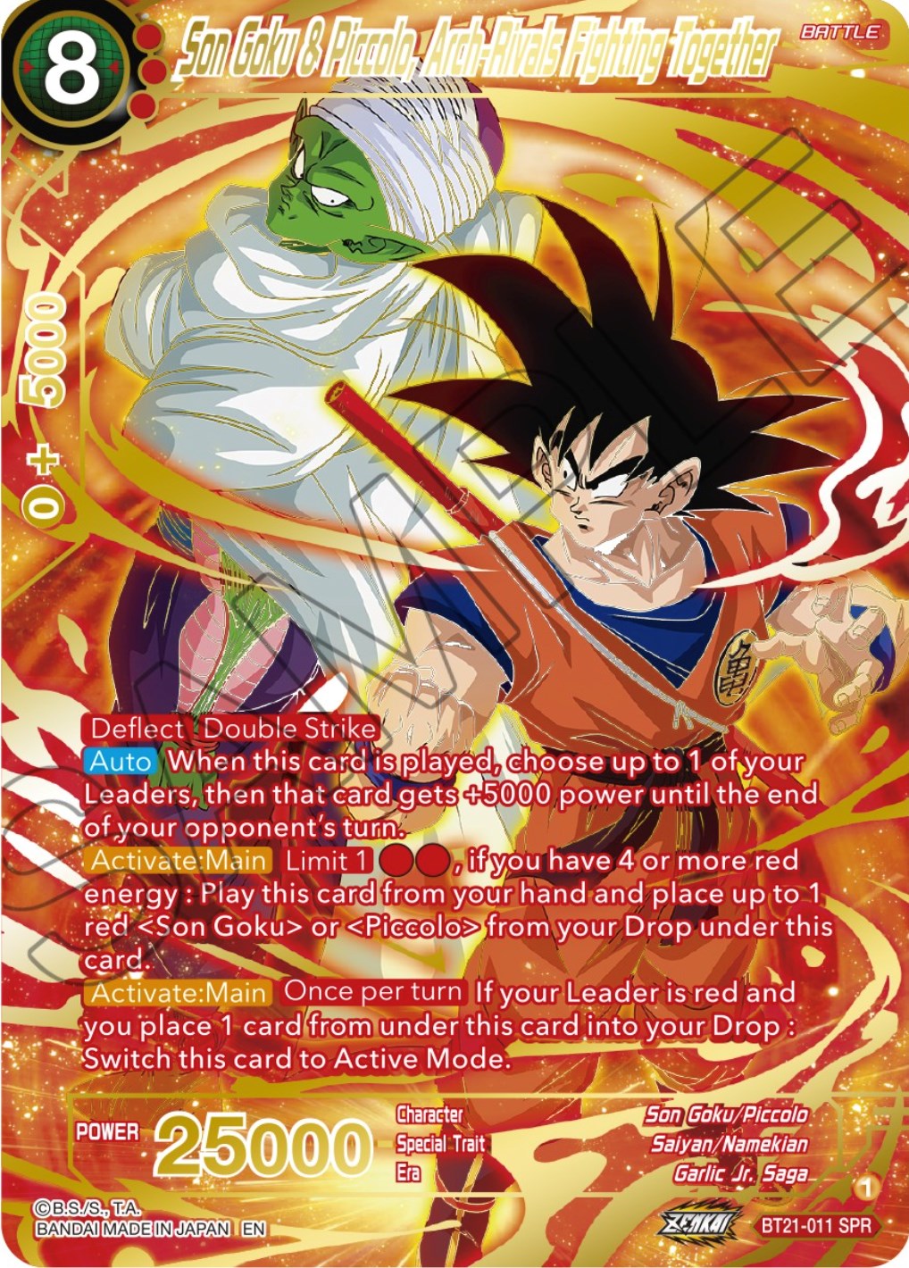 Son Goku & Piccolo, Arch-Rivals Fighting Together (SPR) (BT21-011) [Wild Resurgence] | Cracking-Singles