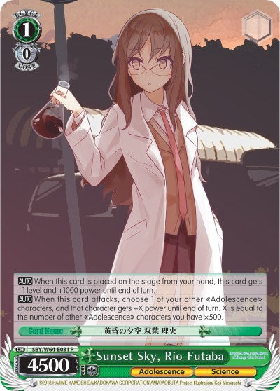 Sunset Sky, Rio Futaba (SBY/W64-E031 R) [Rascal Does Not Dream of Bunny Girl Senpai] | Cracking-Singles