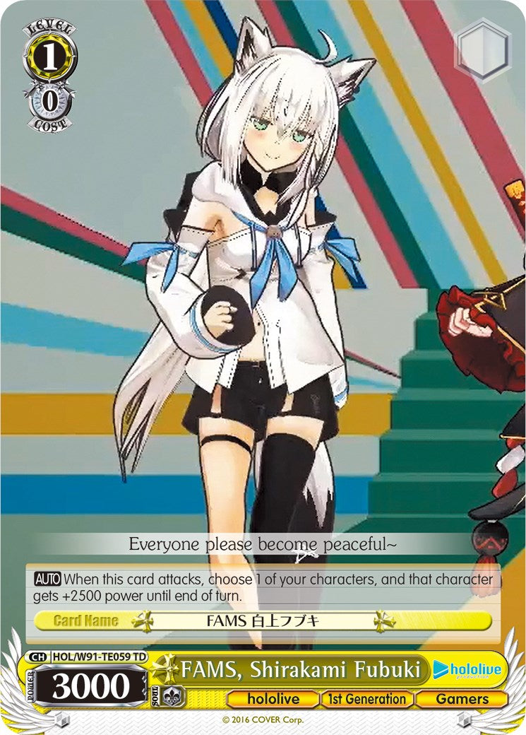 FAMS, Shirakami Fubuki (HOL/W91-TE059 TD) [hololive production] | Cracking-Singles