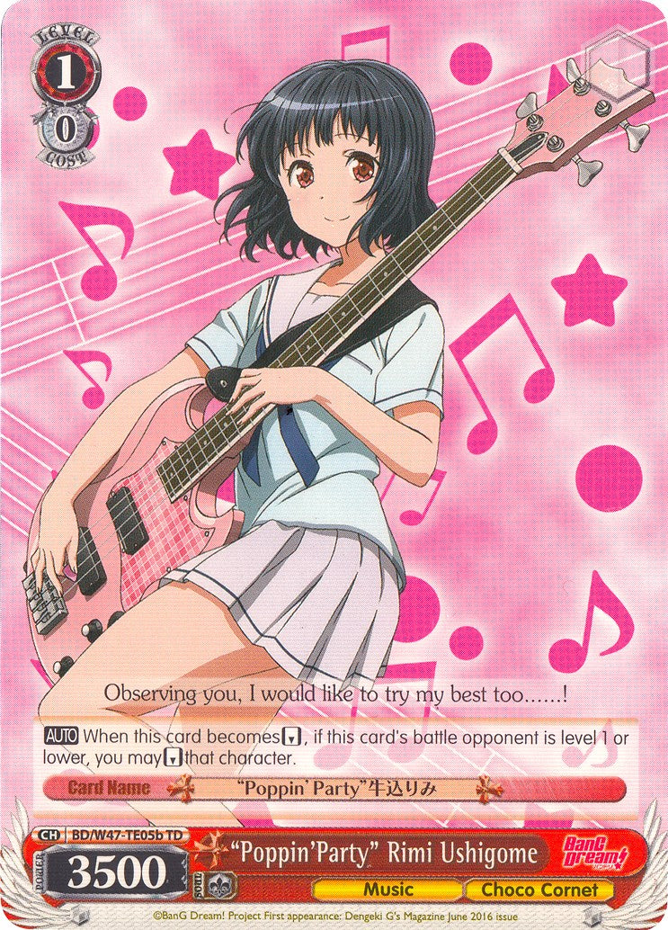 "Poppin'Party" Rimi Ushigome (BD/W47-TE05b TD) [BanG Dream!] | Cracking-Singles