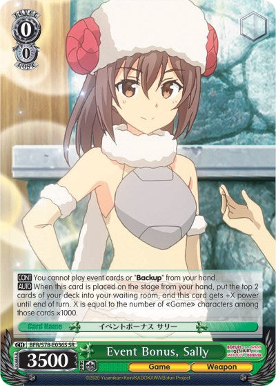 Event Bonus, Sally (BFR/S78-E036S SR) [BOFURI: I Don't Want to Get Hurt, so I'll Max Out My Defense] | Cracking-Singles