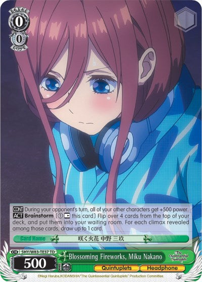 Blossoming Fireworks, Miku Nakano (5HY/W83-TE37 TD) [The Quintessential Quintuplets] | Cracking-Singles