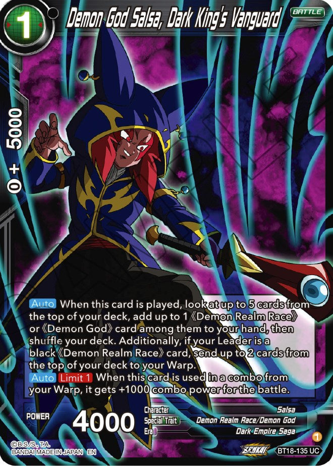 Demon God Salsa, Dark King's Vanguard (BT18-135) [Dawn of the Z-Legends] | Cracking-Singles