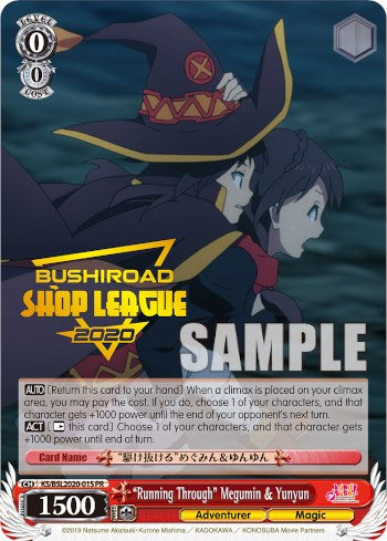 "Running Through" Megumin & Yunyun (BSL2020-WS01S PR) (Shop League 2020) [Bushiroad Event Cards] | Cracking-Singles