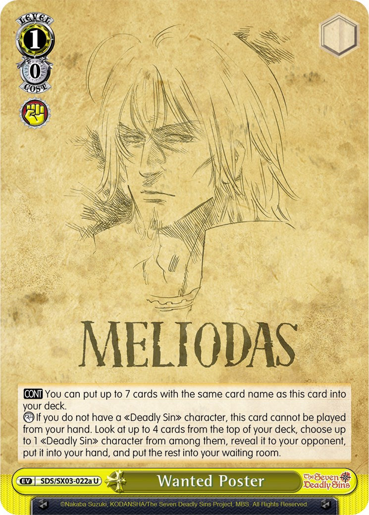 Wanted Poster (SDS/SX03-022a U) [The Seven Deadly Sins] | Cracking-Singles