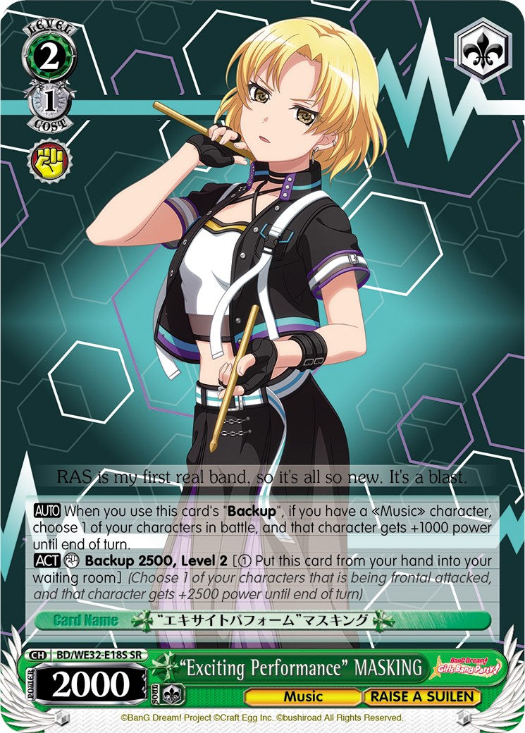 "Exciting Performance" MASKING (BD/WE32-E18S SR) [BanG Dream! Girls Band Party! Premium Booster] | Cracking-Singles