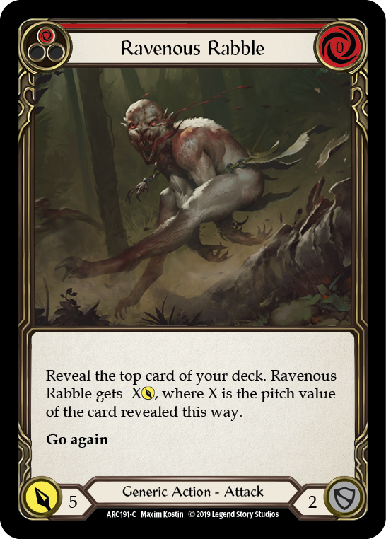 Ravenous Rabble (Red) [ARC191-C] (Arcane Rising)  1st Edition Rainbow Foil | Cracking-Singles