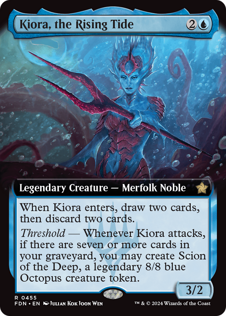 Kiora, the Rising Tide (Extended Art) [Foundations] | Cracking-Singles