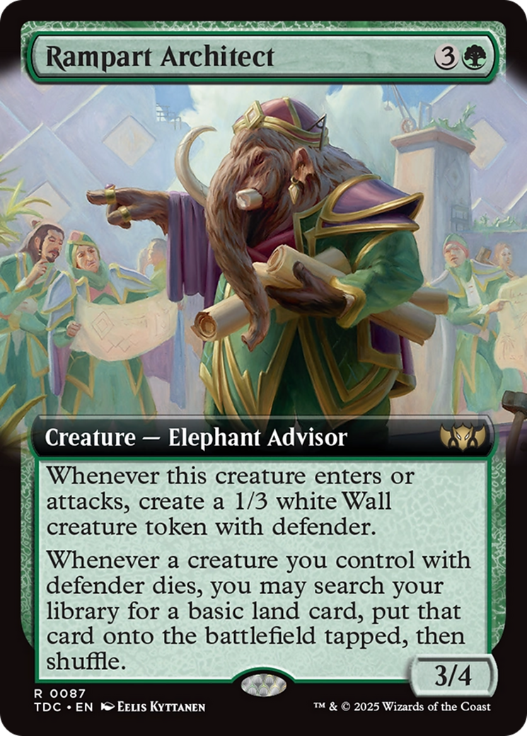 Rampart Architect (Extended Art) [Tarkir: Dragonstorm Commander] | Cracking-Singles