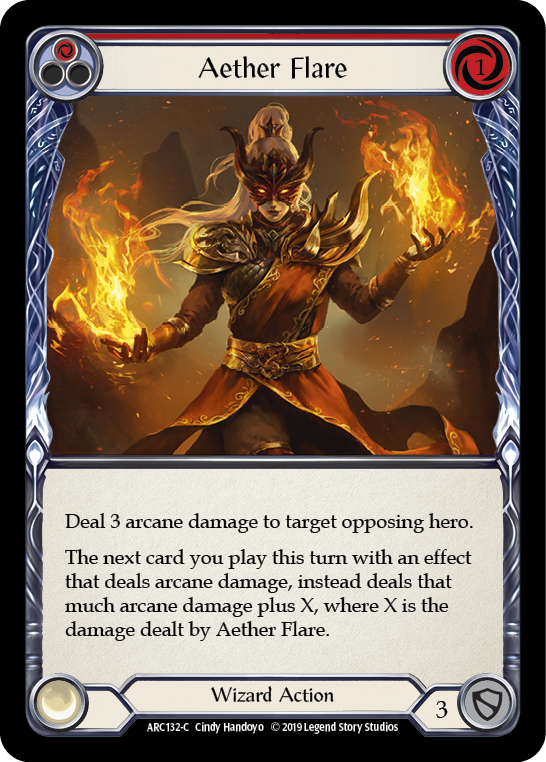 Aether Flare (Red) [ARC132-C] (Arcane Rising)  1st Edition Normal | Cracking-Singles