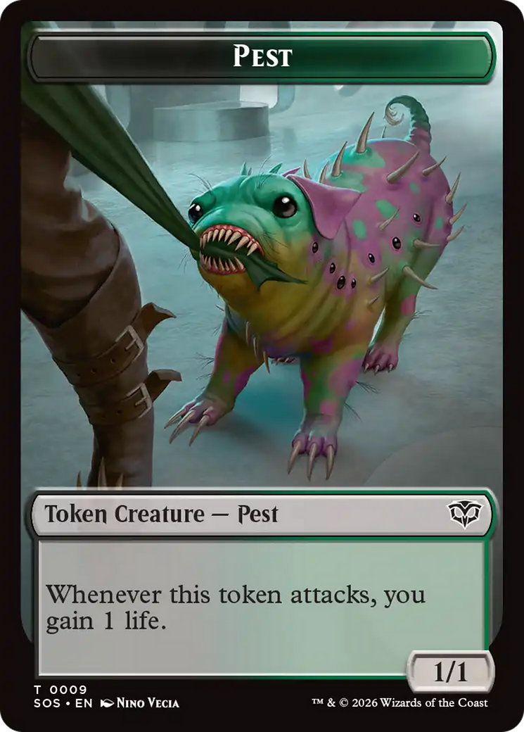 Fractal (0005) // Pest (0009) Double-Sided Token [Secrets of Strixhaven Tokens] | Cracking-Singles