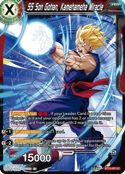 SS Son Gohan, Kamehameha Miracle (BT15-003) [Saiyan Showdown] | Cracking-Singles