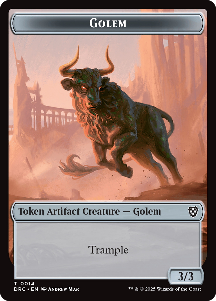 Golem (0014) // Golem (0015) Double-Sided Token [Aetherdrift Tokens] | Cracking-Singles