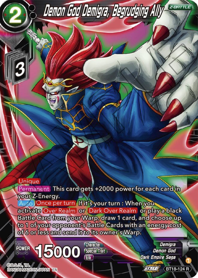 Demon God Demigra, Begrudging Ally (BT18-124) [Dawn of the Z-Legends] | Cracking-Singles