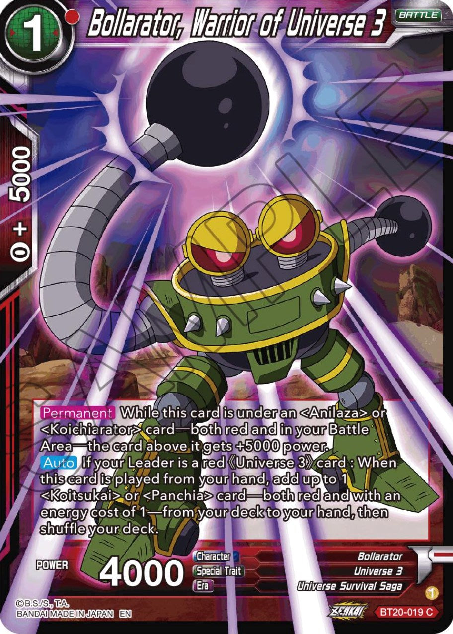 Bollarator, Warrior of Universe 3 (BT20-019) [Power Absorbed] | Cracking-Singles