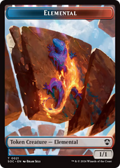 Elemental (0021) // Phyrexian Myr Double-Sided Token [Secrets of Strixhaven Commander Tokens] | Cracking-Singles