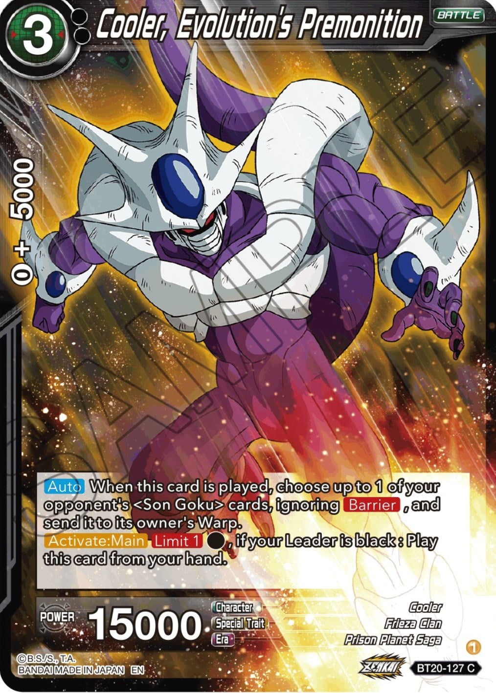 Cooler, Evolution's Premonition (BT20-127) [Power Absorbed] | Cracking-Singles