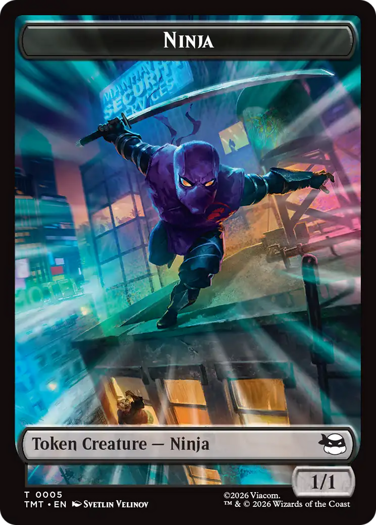 Treasure // Ninja Double-Sided Token [Teenage Mutant Ninja Turtles Commander Tokens] | Cracking-Singles