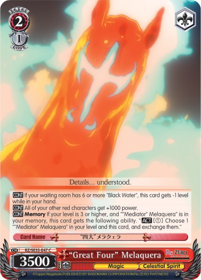 "Great Four" Melaquera (RZ/SE35-E47 C) [Re:ZERO: The Frozen Bond] | Cracking-Singles