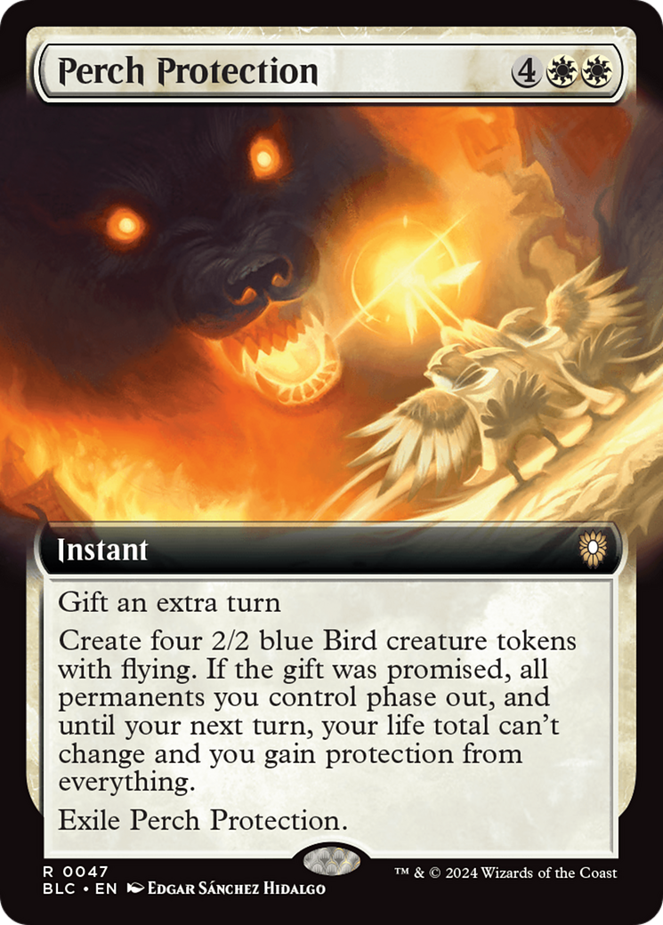 Perch Protection (Extended Art) [Bloomburrow Commander] | Cracking-Singles