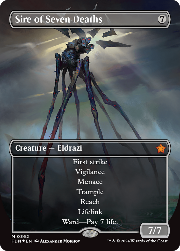 Sire of Seven Deaths (Borderless) (Mana Foil) [Foundations] | Cracking-Singles