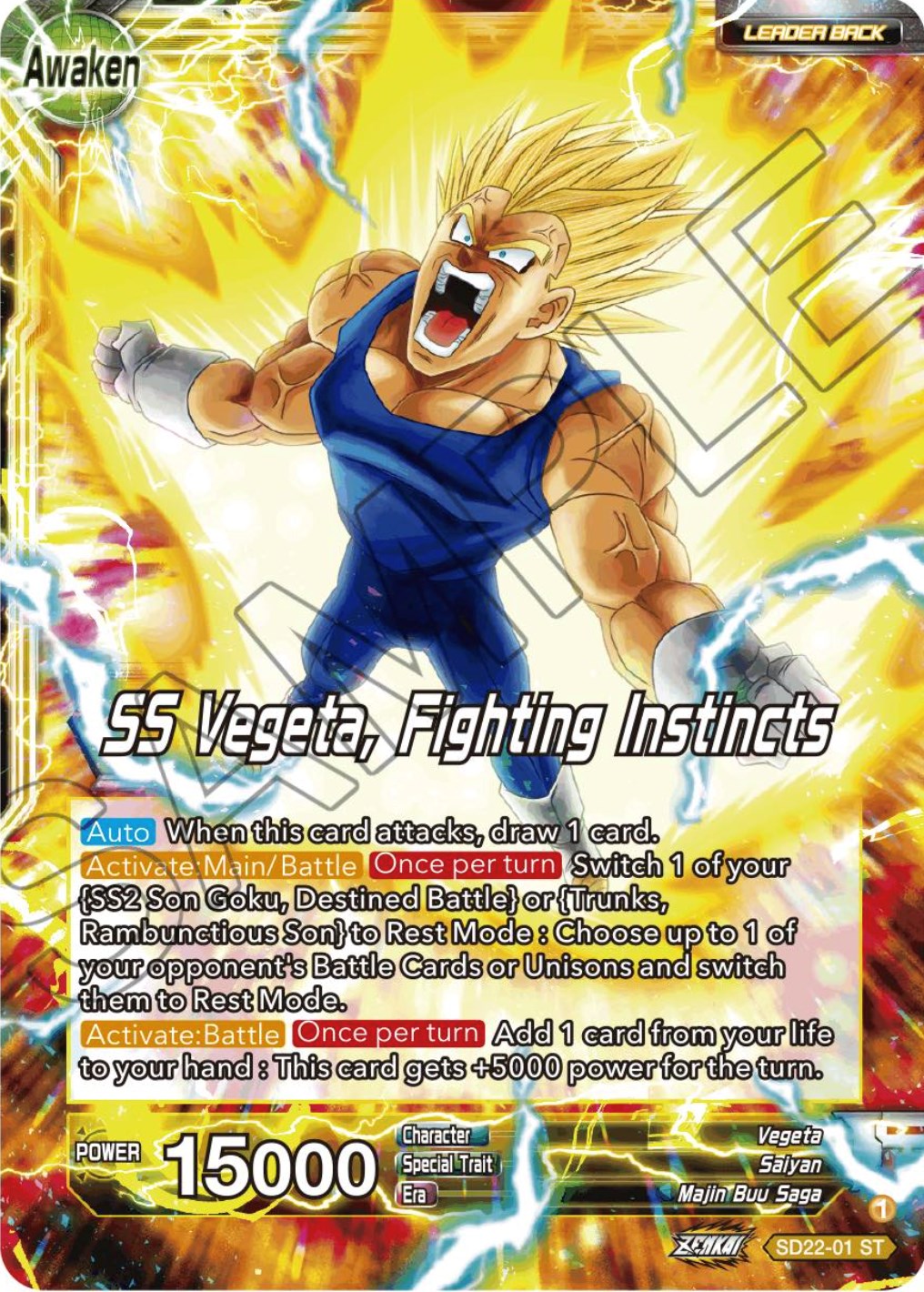 Vegeta // SS Vegeta, Fighting Instincts (Starter Deck Exclusive) (SD22-01) [Power Absorbed] | Cracking-Singles