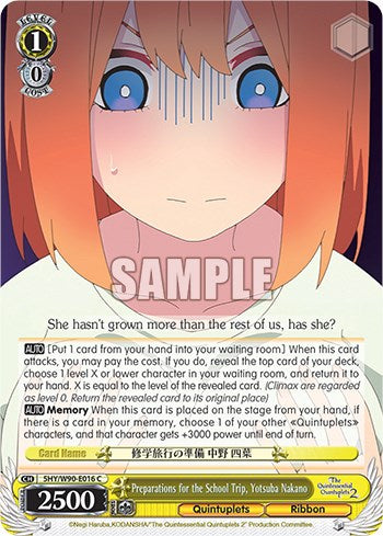 Preparations for the School Trip, Yotsuba Nakano (5HY/W90-E016 C) [The Quintessential Quintuplets 2] | Cracking-Singles