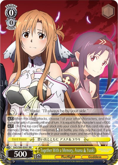 Together With a Memory, Asuna & Yuuki (SAO/S80-E001 RR) [Sword Art Online -Alicization- Vol.2] | Cracking-Singles