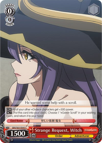 Strange Request, Witch (GBS/S63-E045 C) [Goblin Slayer] | Cracking-Singles