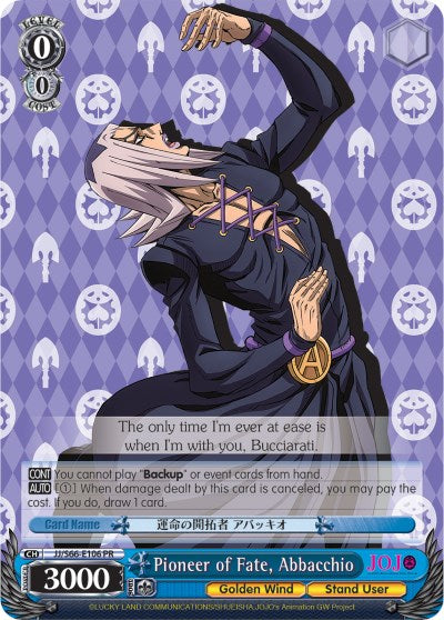 Pioneer of Fate, Abbacchio (JJ/S66-E106 PR) [JoJo's Bizarre Adventure: Golden Wind] | Cracking-Singles
