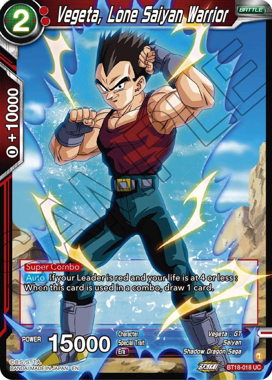 Vegeta, Lone Saiyan Warrior (BT18-018) [Dawn of the Z-Legends] | Cracking-Singles