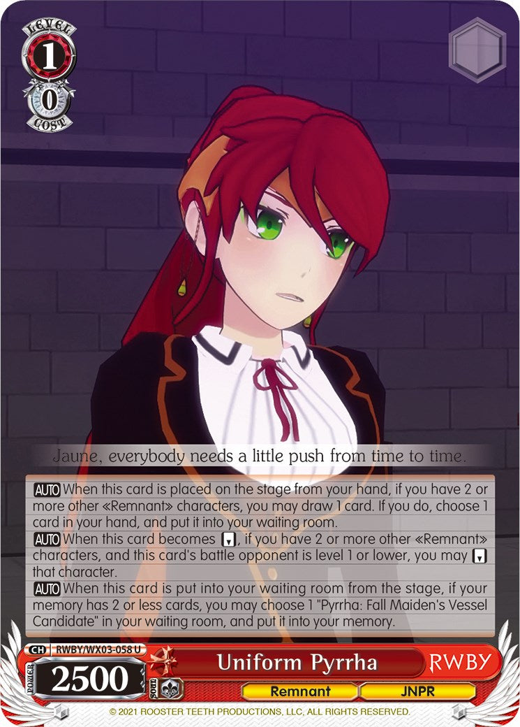 Uniform Pyrrha (RWBY/WX03-058 U) [RWBY] | Cracking-Singles
