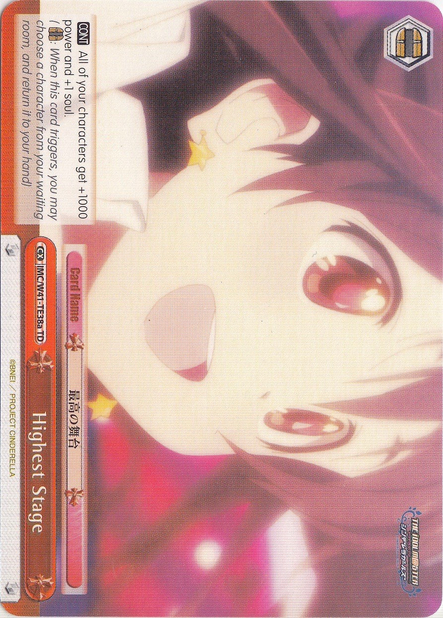 Highest Stage (IMC/W41-TE38a TD) (Red) [The iDOLM@STER Cinderella Girls] | Cracking-Singles
