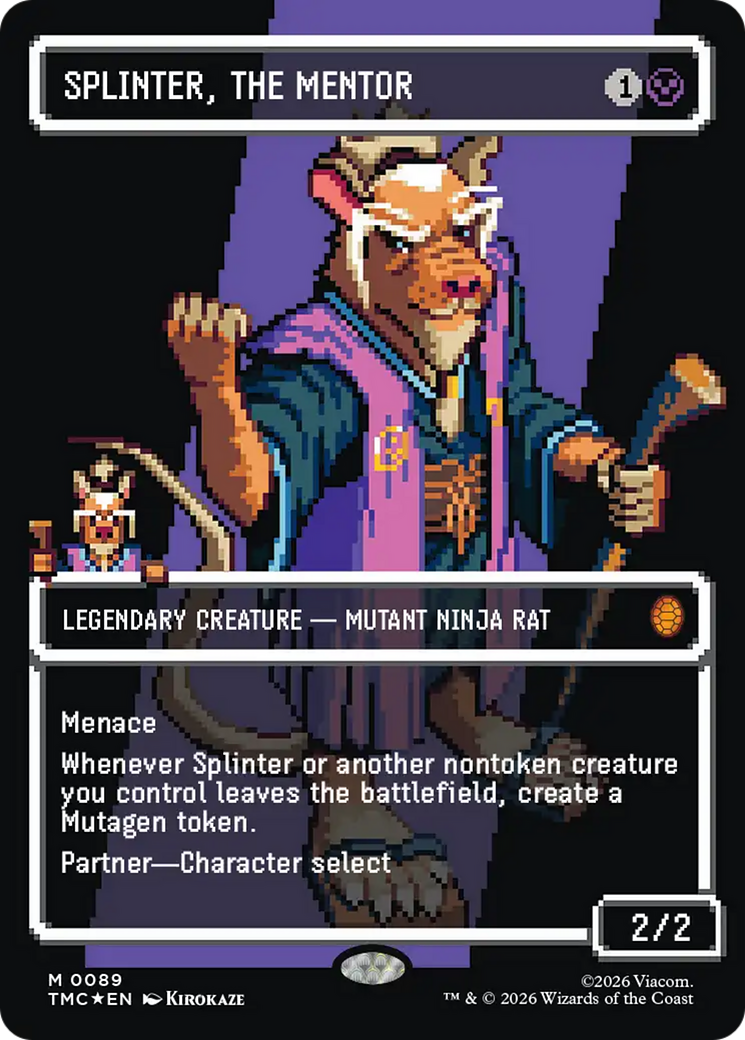 Splinter, the Mentor (0089) (Borderless) (Surge Foil) [Teenage Mutant Ninja Turtles Commander] | Cracking-Singles