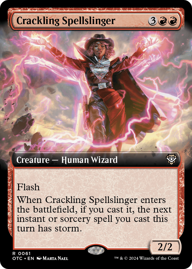 Crackling Spellslinger (Extended Art) [Outlaws of Thunder Junction Commander] | Cracking-Singles