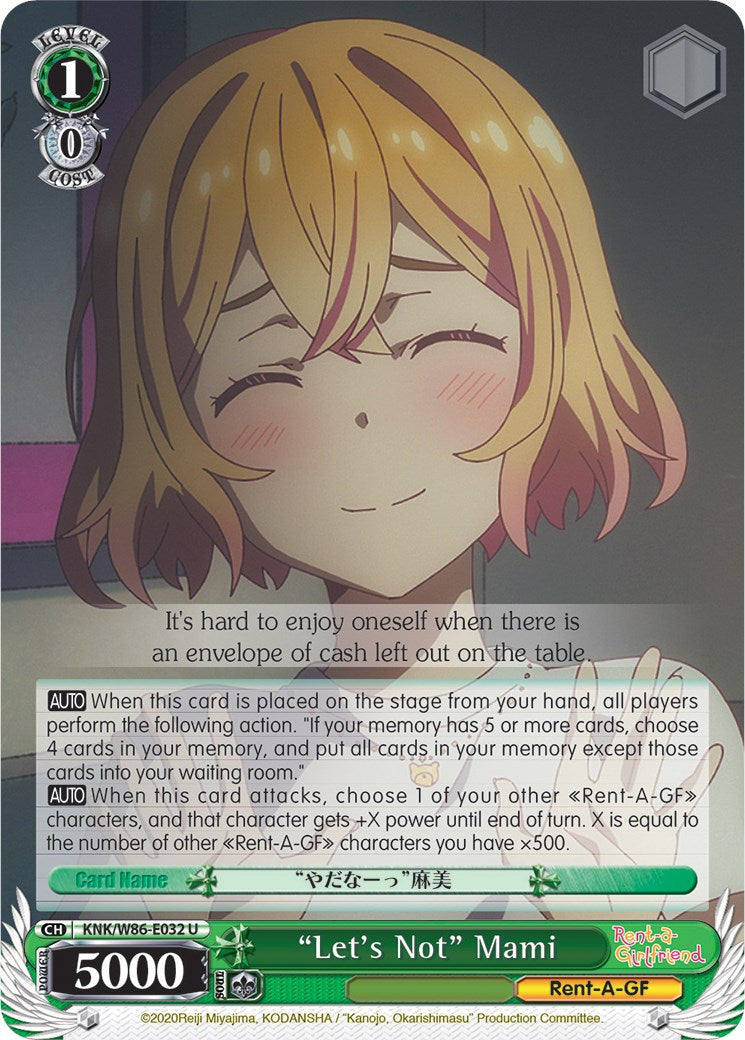 "Let's Not" Mami (KNK/W86-E032 U) [Rent-A-Girlfriend] | Cracking-Singles