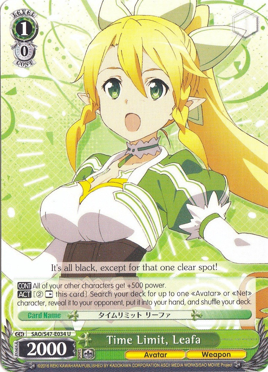 Time Limit, Leafa (SAO/S47-E034 U) [Sword Art Online Re: Edit] | Cracking-Singles