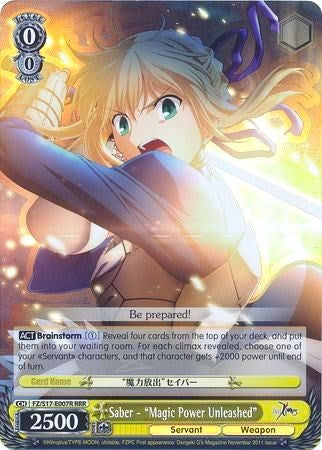 Saber - "Magic Power Unleashed" (FZ/S17-E007R RRR) [Fate/Zero] | Cracking-Singles