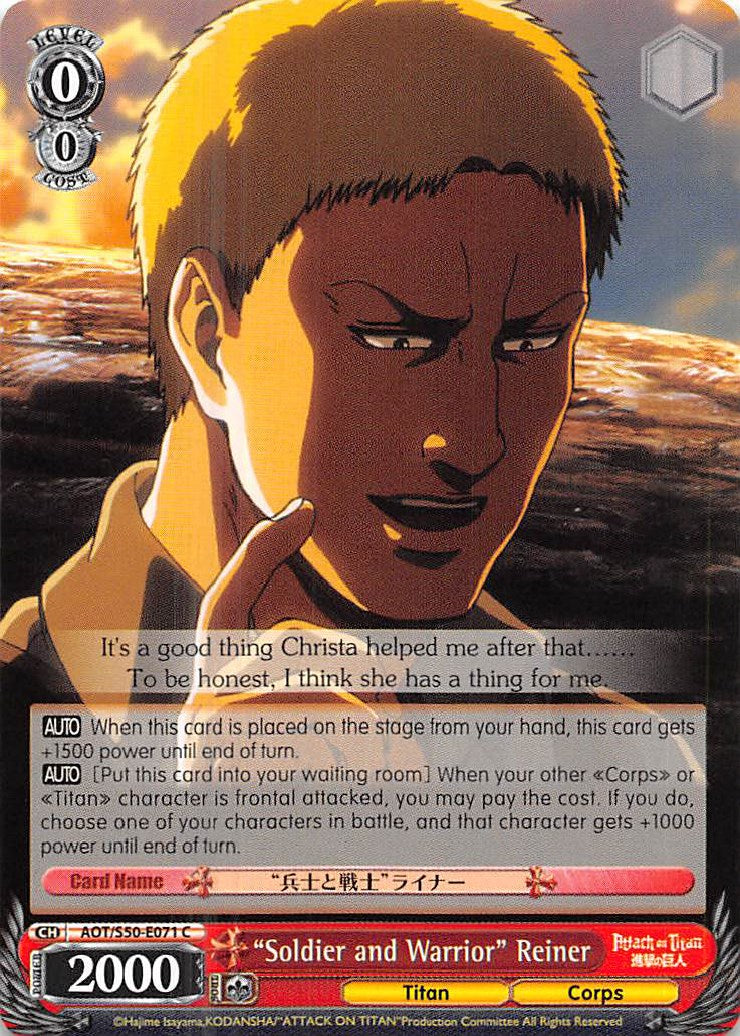 "Soldier and Warrior" Reiner (AOT/S50-E071 C) [Attack on Titan Vol. 2] | Cracking-Singles