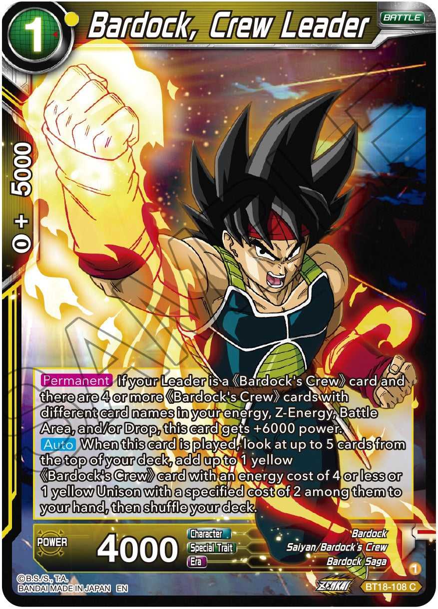 Bardock, Crew Leader (BT18-108) [Dawn of the Z-Legends] | Cracking-Singles