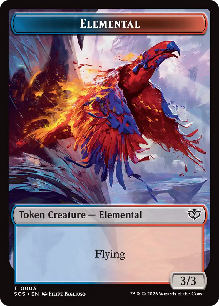 Elemental (0003) // Treasure Double-Sided Token [Secrets of Strixhaven Tokens] | Cracking-Singles